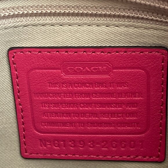 COACH Legacy Leather Double Gusset Hobo Crossbody #26601 Pink Scarlet - Picture 11 of 13